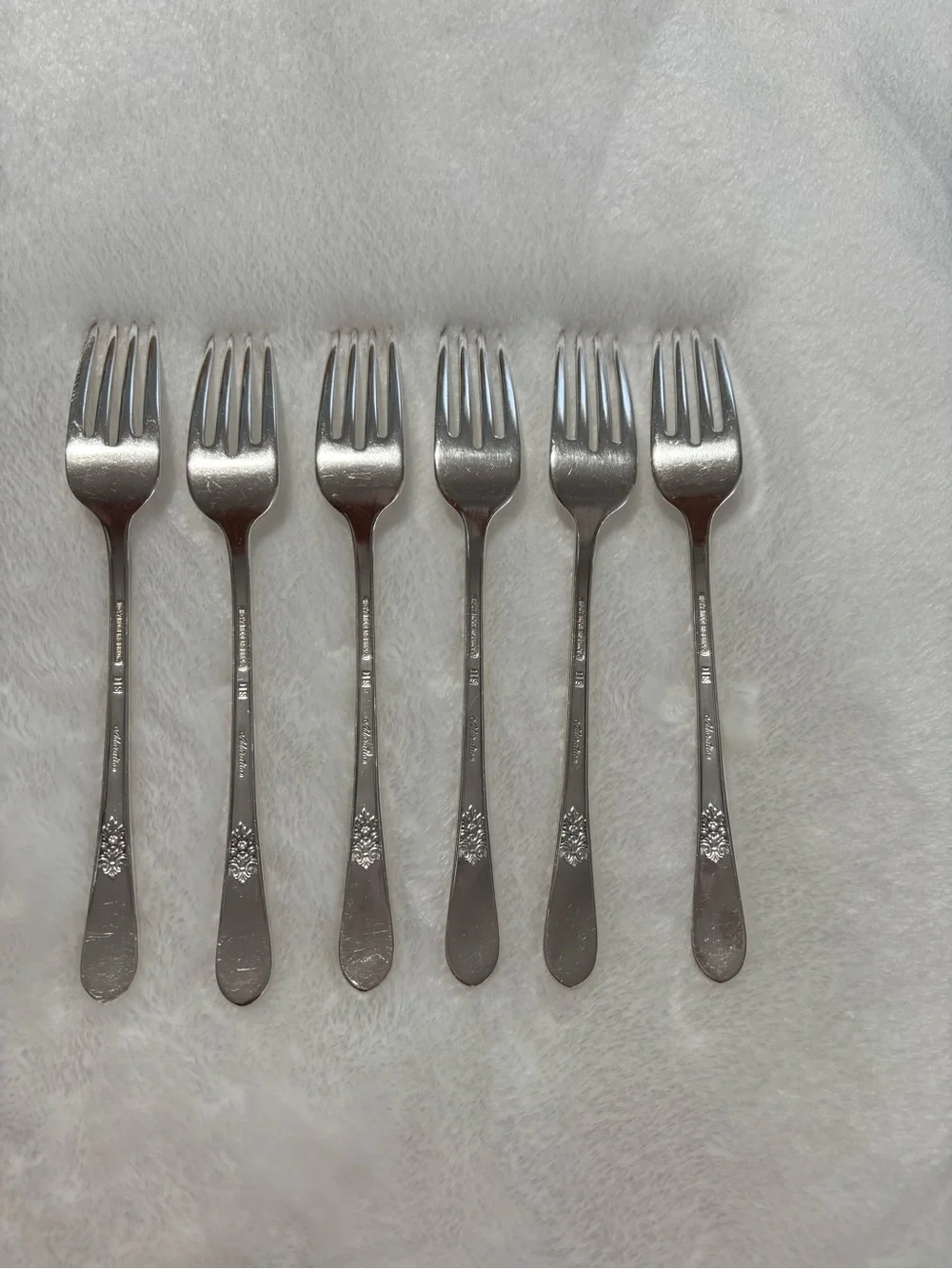 Vintage 1930 Silver-plated Forks Adoration Pattern by 1847 Rogers Bros. Set of 6